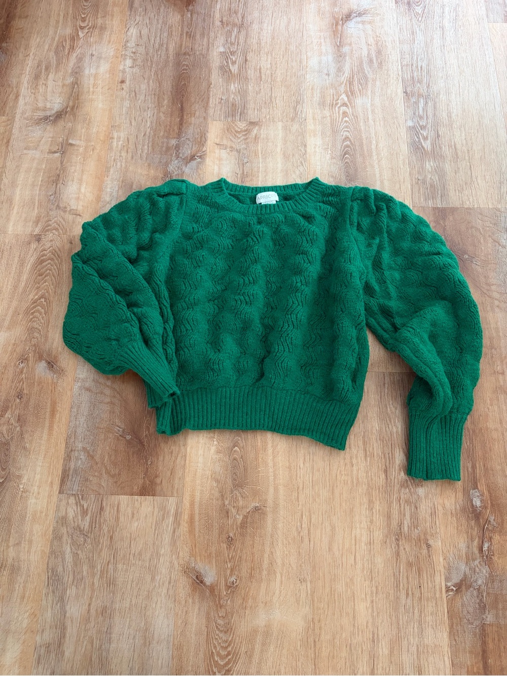 APRICOT Kelly Green Textured Crewneck Sweater